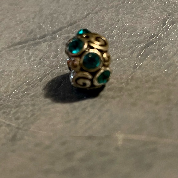 Silver Swirls & Blue Crystal Charms Is Sterling Silver but NOT Pandora - Picture 1 of 4